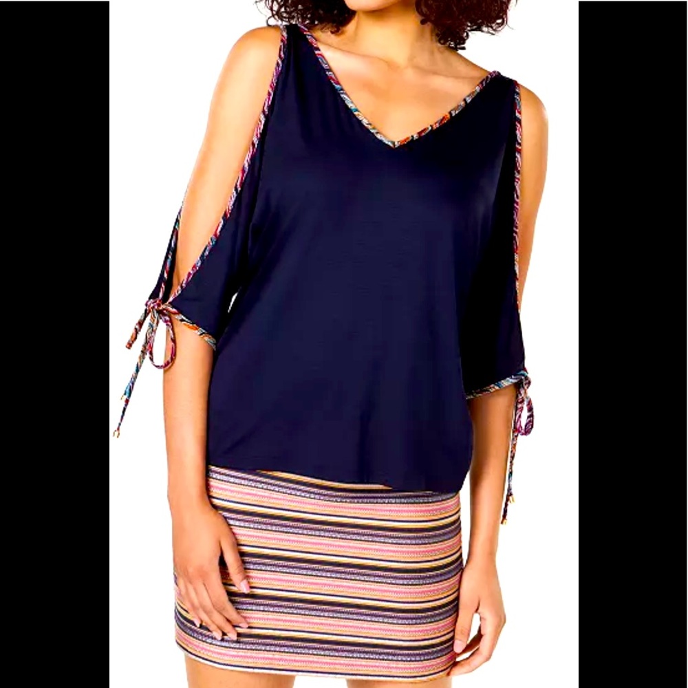Trina Turk Navy Blouse